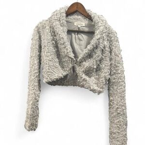 Women's‎ long sleeve fuzzy cardigan by LanVie size 10 (L4)